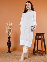 White Organic Kurta with Pants