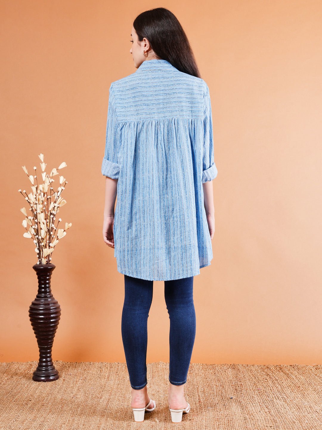 Casual Striped Cotton Shirt - Kaayada