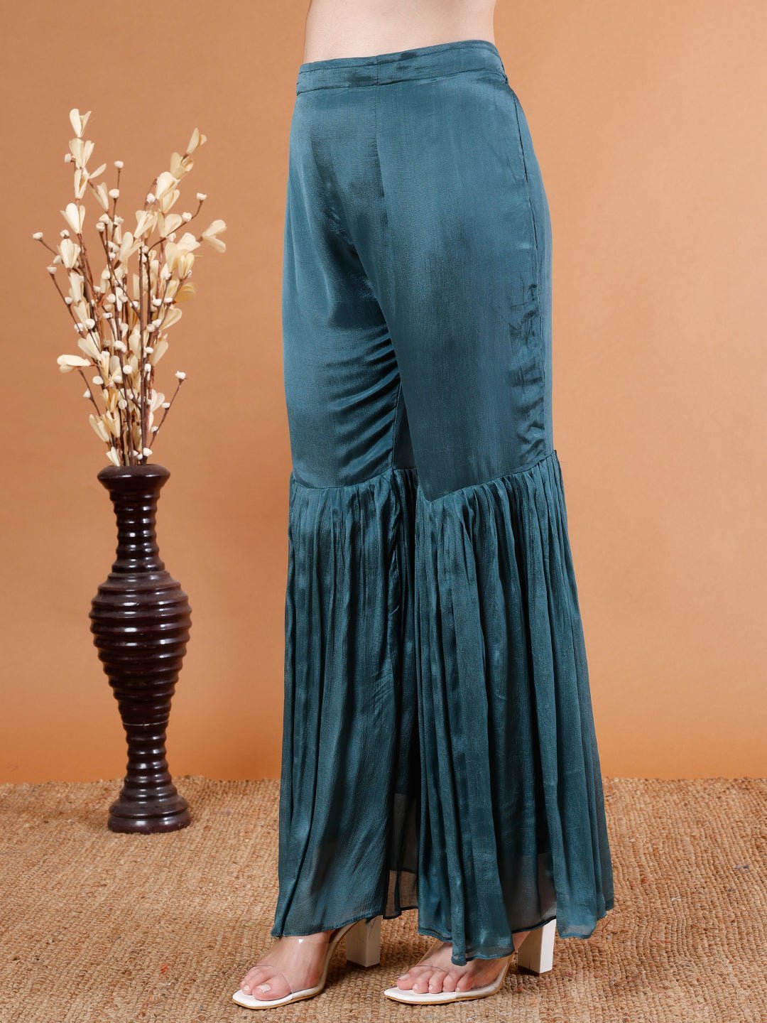 Elegant Blue Sharara Set - Kaayada