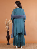 Elegant Blue Sharara Set - Kaayada