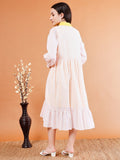Elegant Collared Flow Organic Cotton Dress - Kaayada