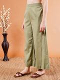 Elegant Olive Green Asymmetrical Kurta Set - Kaayada