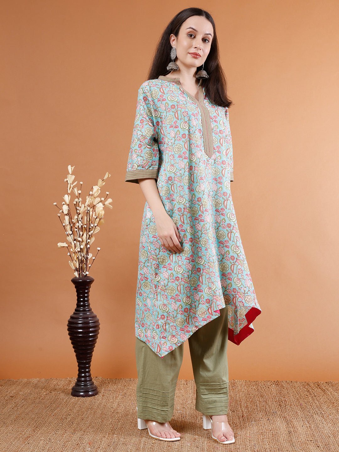 Elegant Organic Cotton Flow Kurta Set - Kaayada