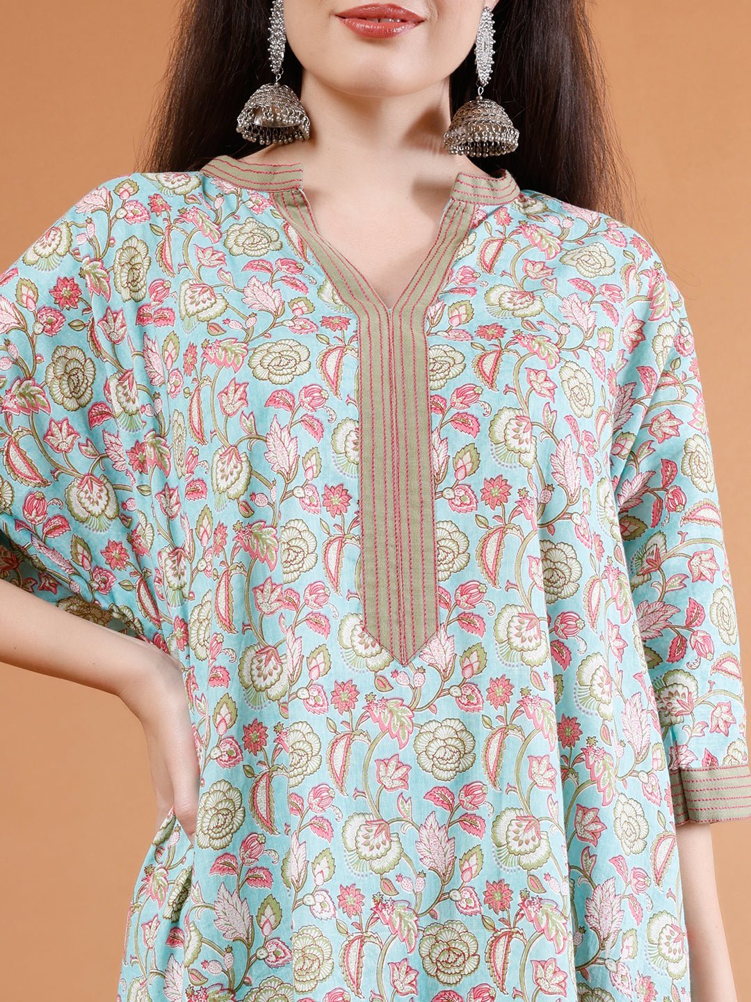 Elegant Organic Cotton Flow Kurta Set - Kaayada