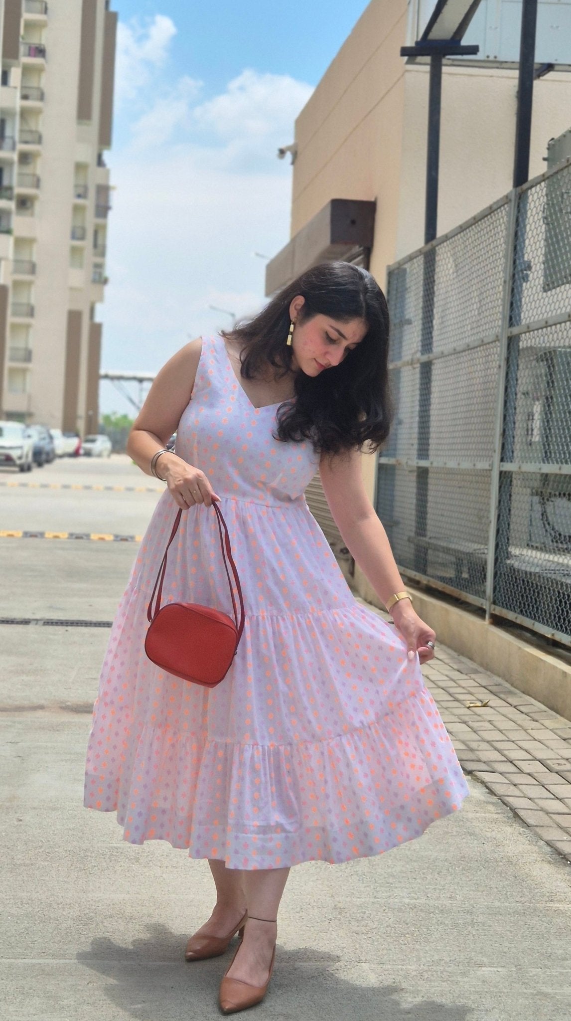 Flare Organic Dress with Adjustable Belt - Kaayada