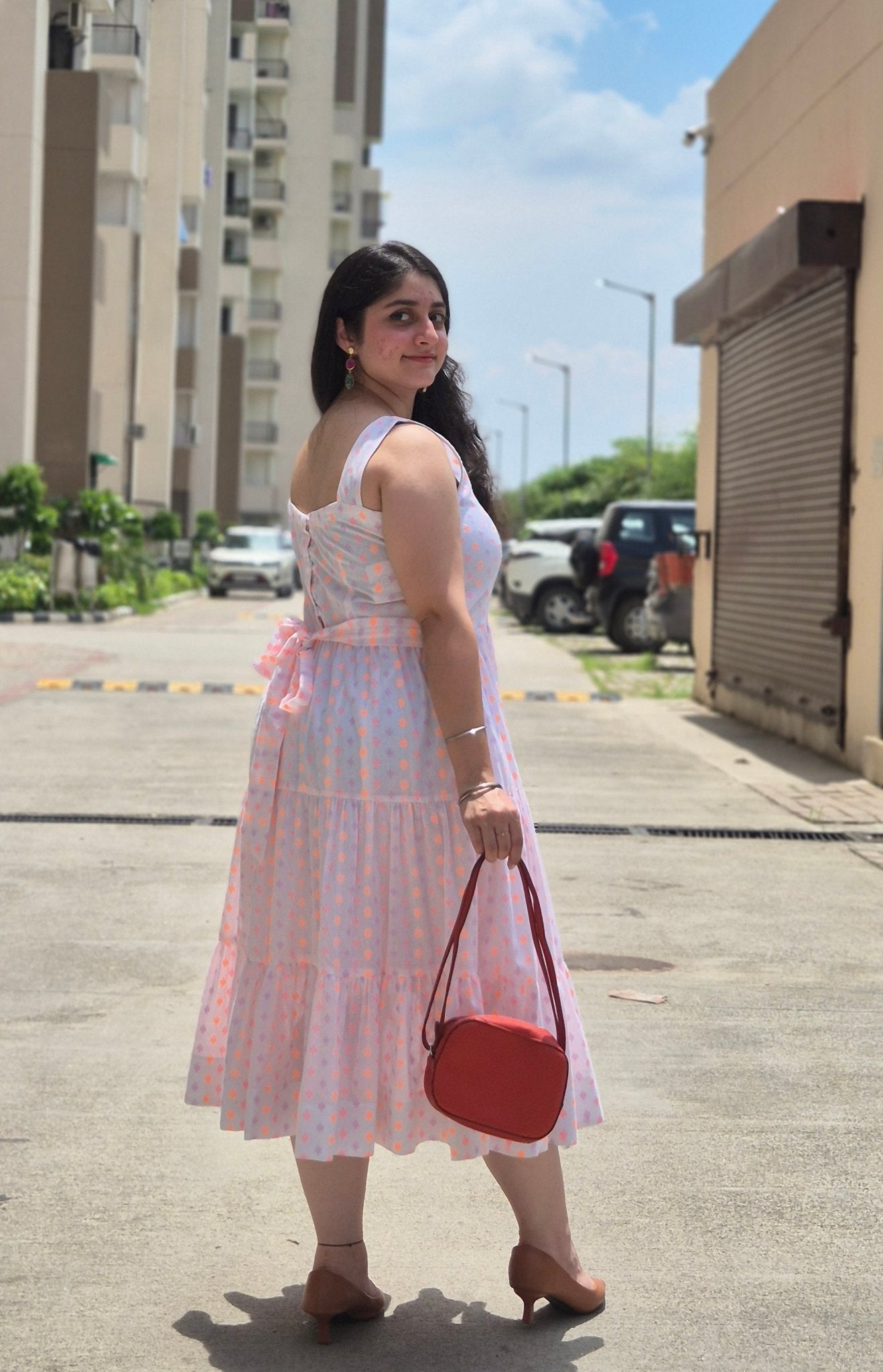 Flare Organic Dress with Adjustable Belt - Kaayada