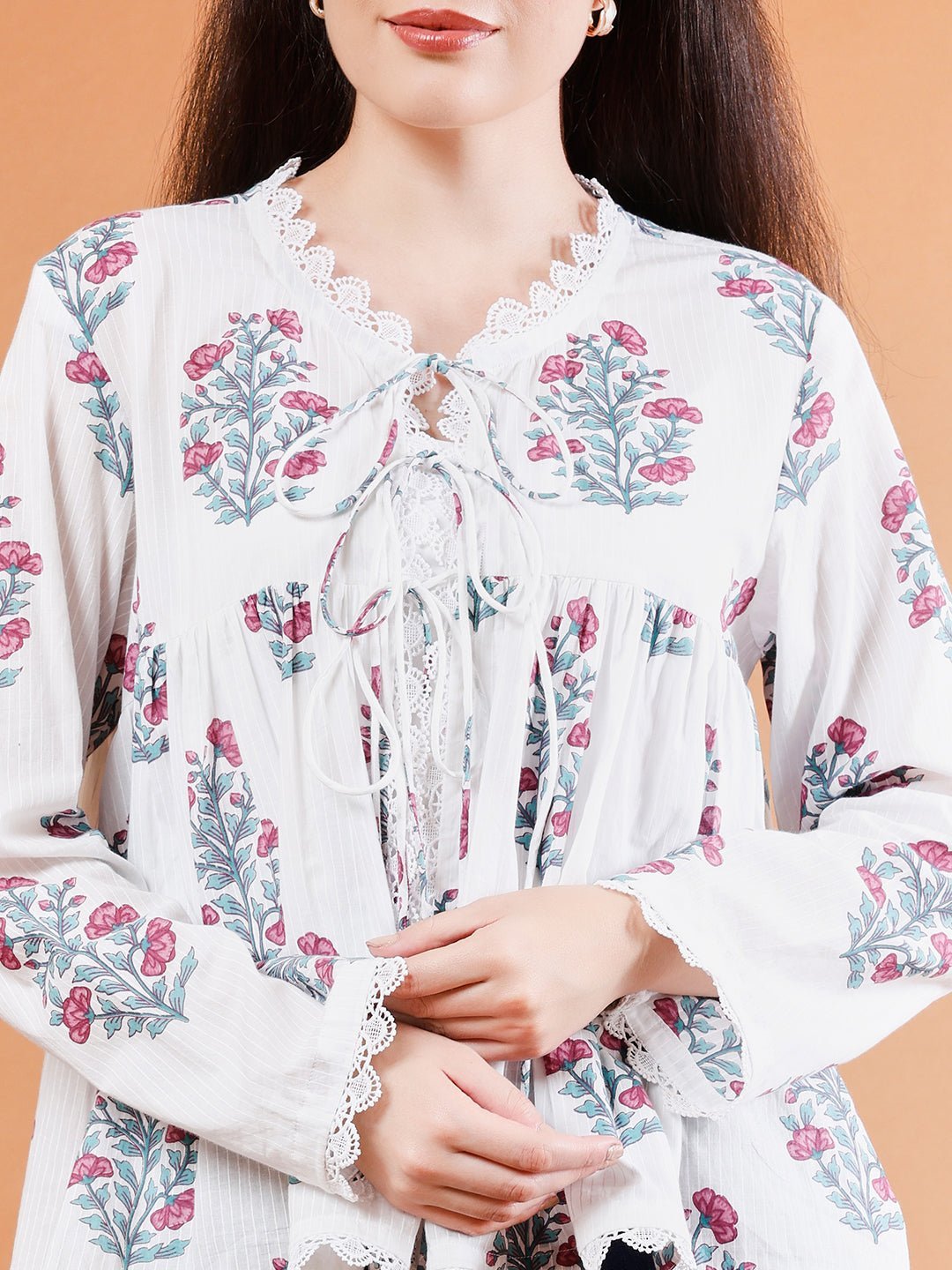 Floral Cotton Boho Top - Kaayada