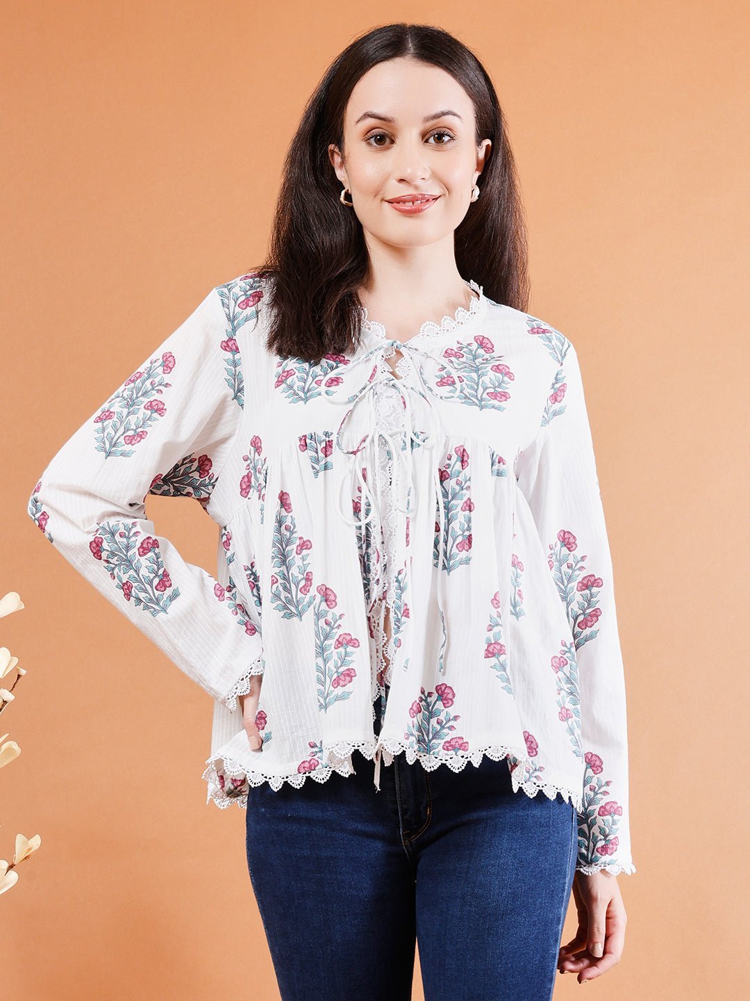 Floral Cotton Boho Top - Kaayada