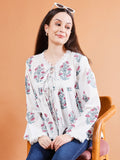 Floral Cotton Boho Top - Kaayada