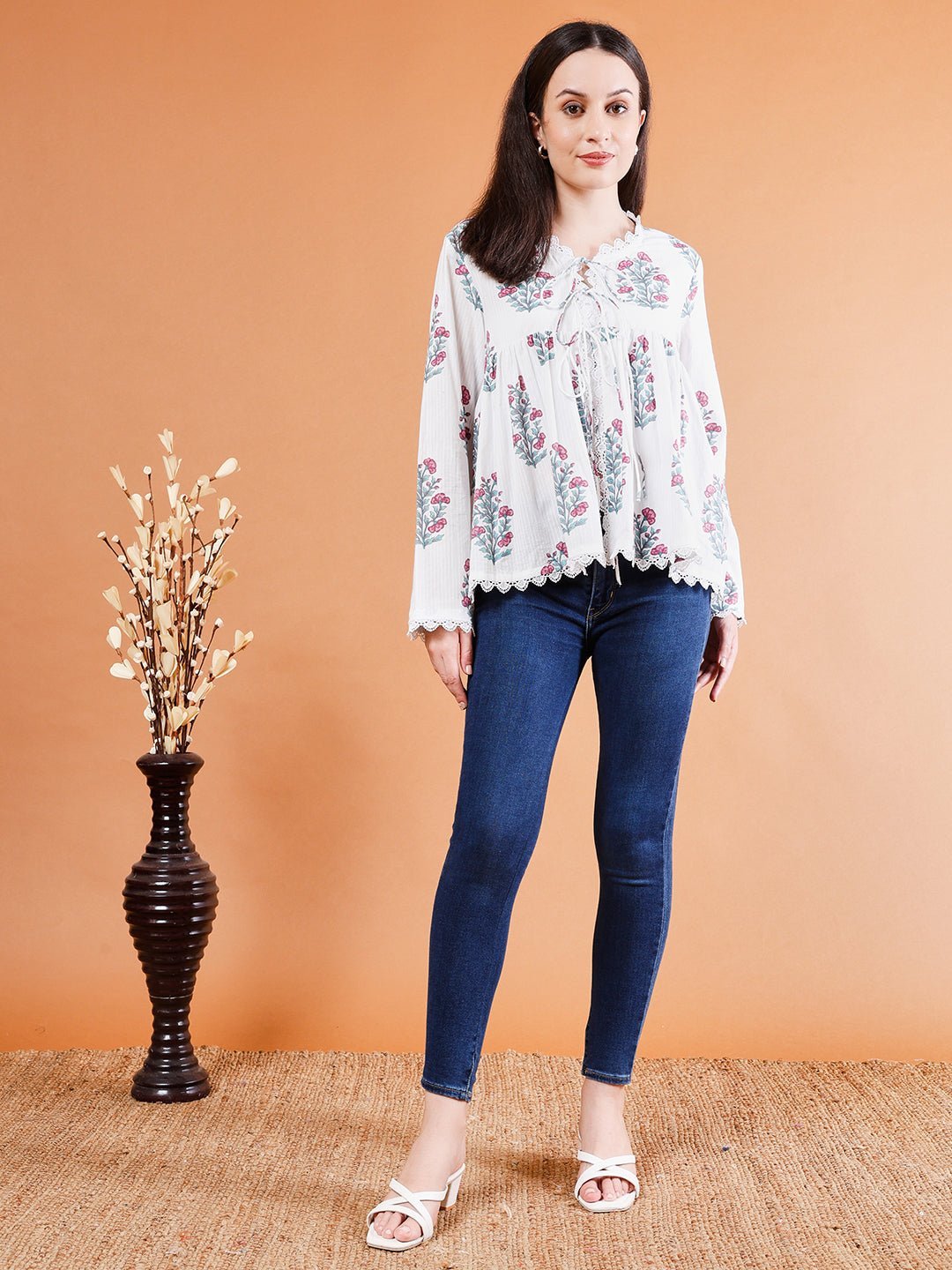 Floral Cotton Boho Top - Kaayada