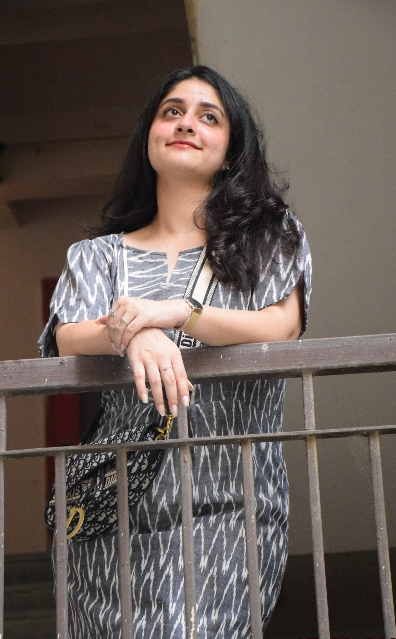 Ikkat Cotton Grey Dress - Kaayada