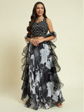 Lehenga Set with Curled Dupatta - Kaayada