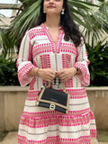 Organic Cotton Dress with Colourful Threadwork - Kaayada