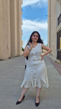 Organic Cotton Stretchable Dress with Shrug - Kaayada