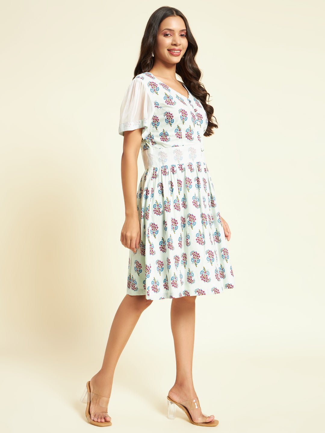 Printed Knee - Length Dress - Kaayada