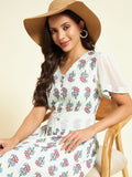 Printed Knee - Length Dress - Kaayada