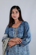 Rayon Satin Printed Suit Set - Kaayada
