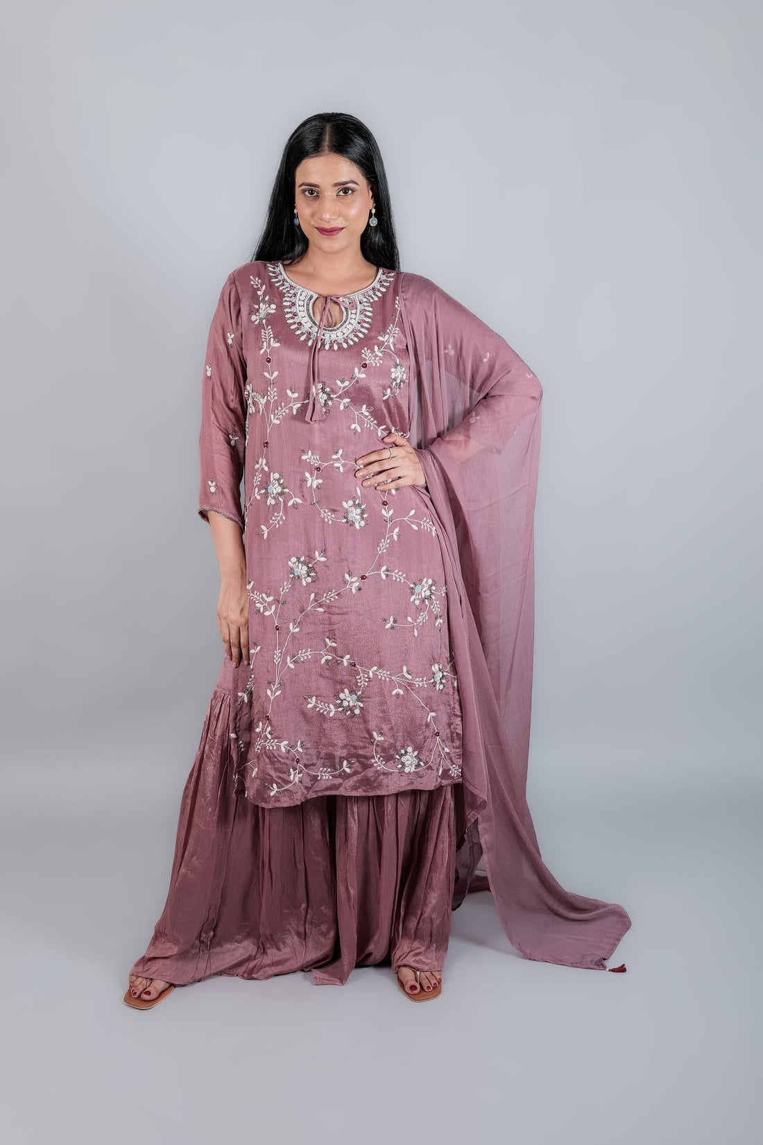 Sharara Suit with Embroidery Kurta - Kaayada