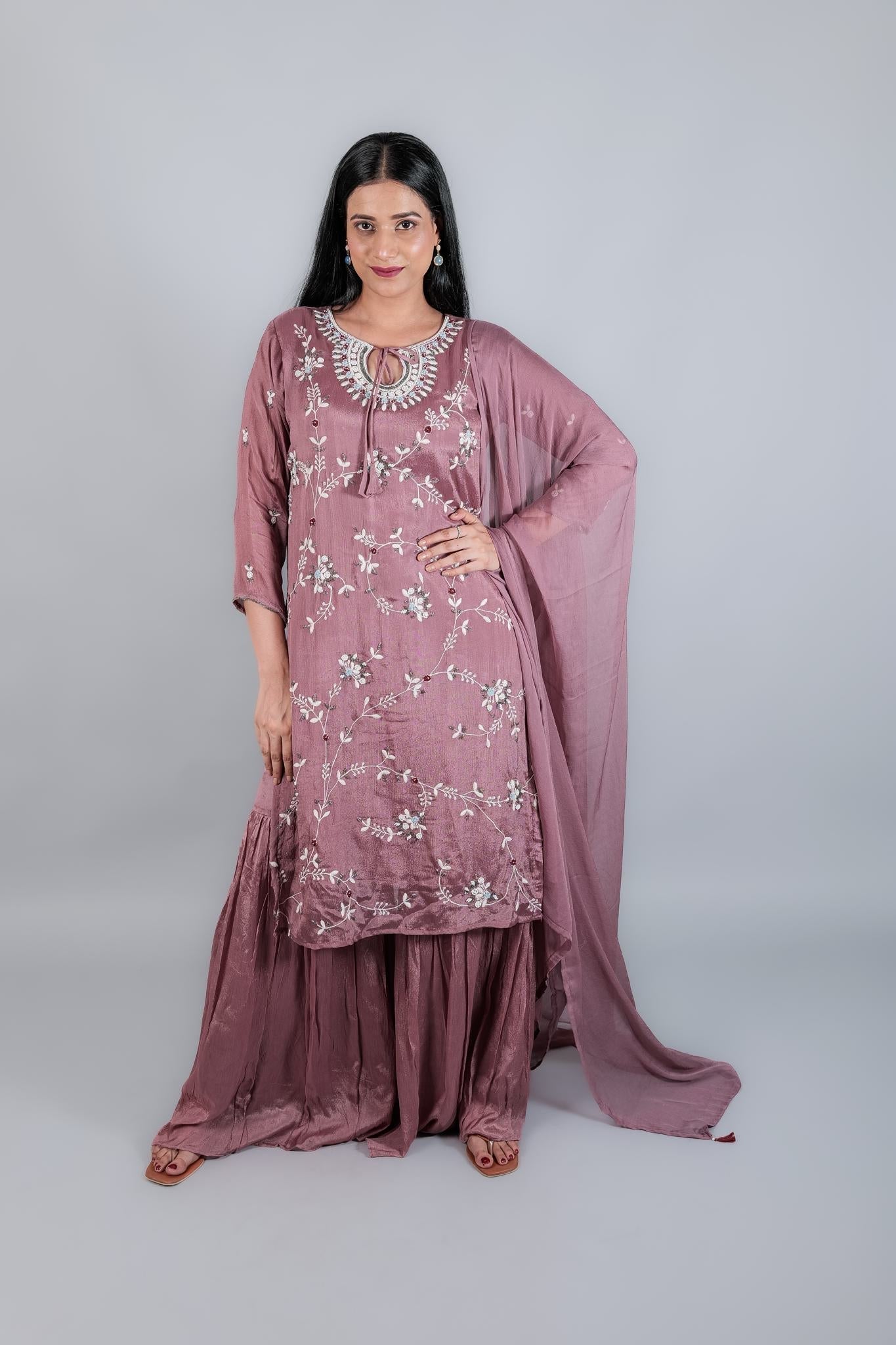 Sharara Suit with Embroidery Kurta - Kaayada