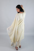 Simple Off - White Cotton Suit Set - Kaayada
