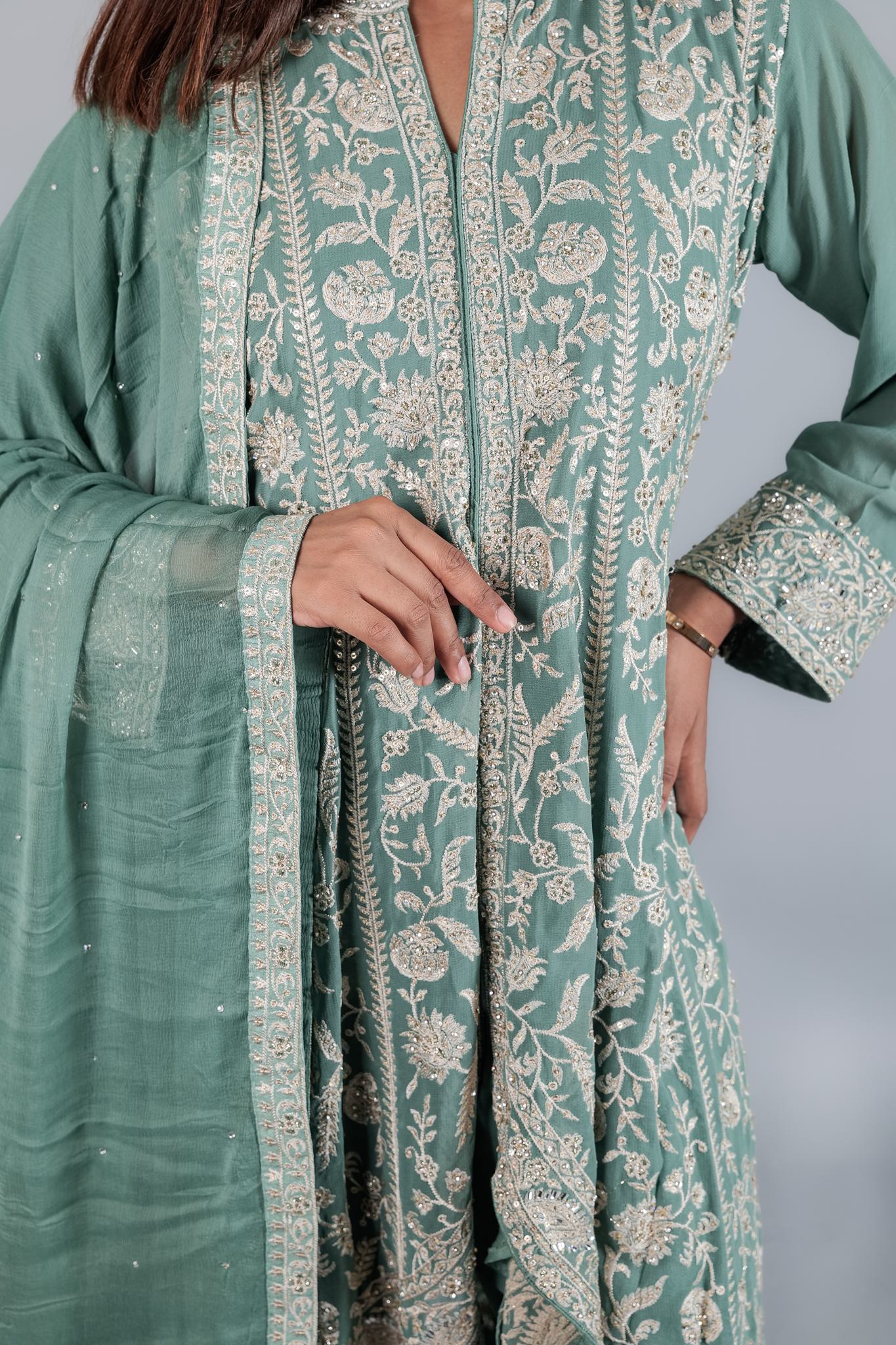 Suit Set with heavy Embroidery - Kaayada
