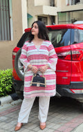 Thread Work Organic Cotton Kurta Set - Kaayada