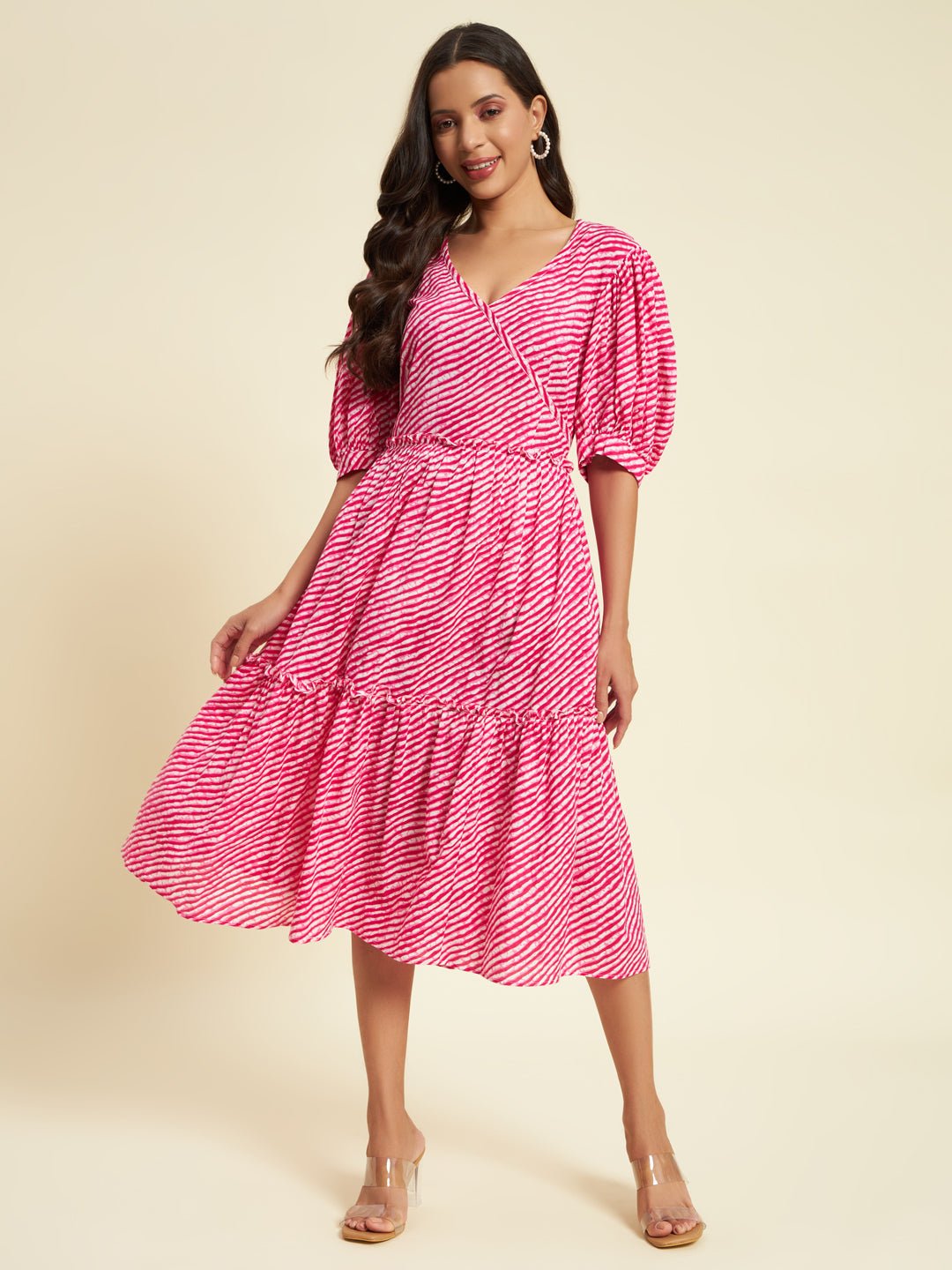 Vibrant Lahariya Print Organic Dress - Kaayada