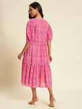 Vibrant Lahariya Print Organic Dress - Kaayada