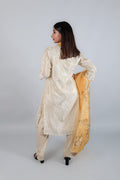 Vichitra Silk Suit set with Organza Dupatta - Kaayada